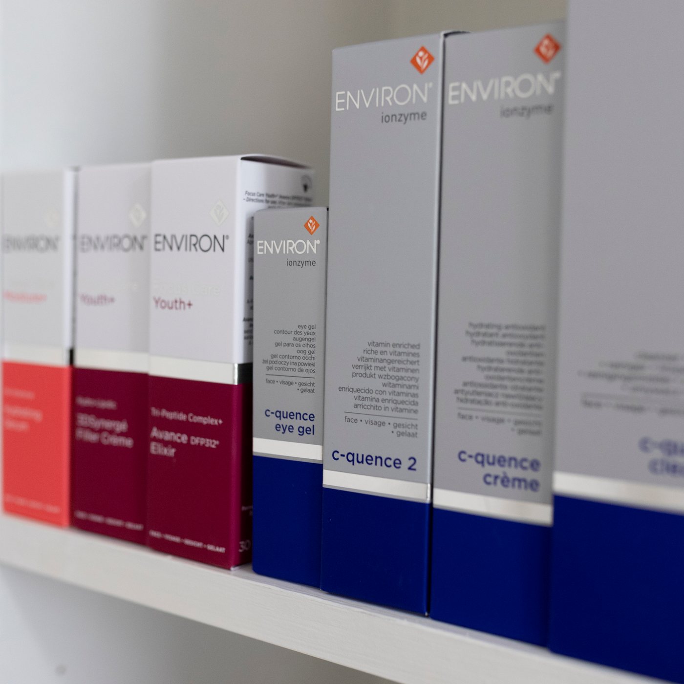 Environ skincare displayed in Jomi’s salon