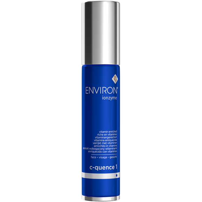 Environ Ionzyme C-Quence Serum 1 in its blue and silver bottle
